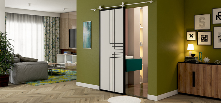 sliding bathroom door installation in Santa Monica